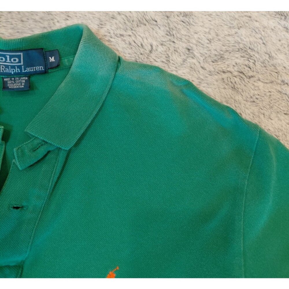 Polo Ralph Lauren Short Sleeve Polo Shirt Men's Med Green Performance Pullover - Picture 6 of 10